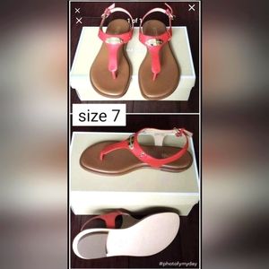NEW IN BOX - MICHAEL KORS RED LEATHER SANDALS